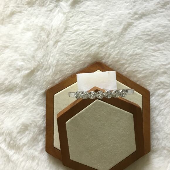 Silver Hearts with Vibrant Crystals Bangle - Picture 2 of 8